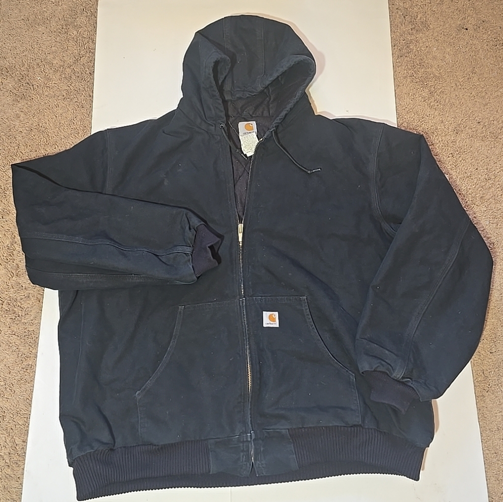 Carhartt Mens J-140 3XL Tall Black Hooded Duck Canvas Jacket